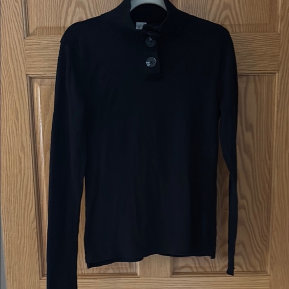 We The Free Black Waffle Knit Button Top Medium - Picture 1 of 4